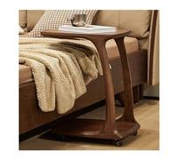 GEK208130 Moderno Tavolino laterale in noce nero, tavolino laterale mobile for divano, semplice comodino in legno a forma di C angolare vario Decorativo