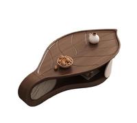 GEK208130 Moderno Tavolino Minimalista a Forma di Foglia dal Design Moderno Asimmetrico in Legno di Noce for Salotti Eleganti Decorativo