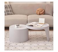 GEK208130 Moderno Tavolino moderno pieghevole a incastro, tavolini rotondi scalabili for salotto, tavolino centrale Elegance, tavolini impilabili, espandibili fino a 41,3" Decorativo(Grijs)