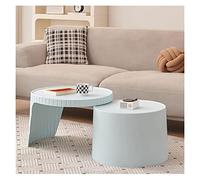 GEK208130 Moderno Tavolino moderno pieghevole a incastro, tavolini rotondi scalabili for salotto, tavolino centrale Elegance, tavolini impilabili, espandibili fino a 41,3" Decorativo(Blue)