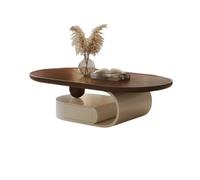 GEK208130 Moderno Tavolino ovale in legno di noce venato, design minimalista moderno for soggiorno, mobili di lusso for la casa Decorativo(130cm)