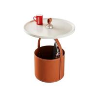 GEK208130 Moderno Tavolino portatile piccolo tavolino da caffè for soggiorno, tavolino angolare for divano, comodino compatto for piccoli spazi Decorativo(Orange)