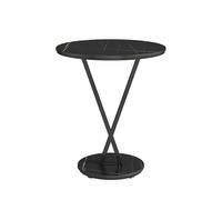 GEK208130 Moderno Tavolino rotondo in marmo di lusso, mobiletto laterale compatto for divano, tavolino da caffè moderno, tavolino da balcone, comodino Decorativo(Nero)