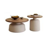 GEK208130 Moderno Tavolino rotondo in metallo dal design semplice e moderno for piccoli soggiorni, tavolino salvaspazio, ideale for spazi compatti Decorativo