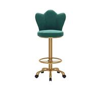 GEK208130 Multiuso Bar Cassiere Isola Tavolo Sedia da Pranzo Reception Seduta Schienale Sgabello Alto Leggero Lusso Semplice Sedia in Metallo Uso Domestico Moderni(Green)