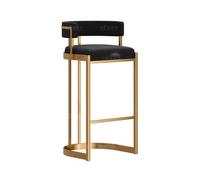 GEK208130 Multiuso Front Desk Cucina Luce Lusso Premium Feeling Isola Tavolo Sgabelli Alti Casa Schienale Cassiere Speciale Sgabelli da Bar Moderni(Nero)