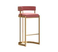 GEK208130 Multiuso Front Desk Cucina Luce Lusso Premium Feeling Isola Tavolo Sgabelli Alti Casa Schienale Cassiere Speciale Sgabelli da Bar Moderni(Pink)