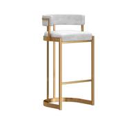 GEK208130 Multiuso Front Desk Cucina Luce Lusso Premium Feeling Isola Tavolo Sgabelli Alti Casa Schienale Cassiere Speciale Sgabelli da Bar Moderni(Bianco)