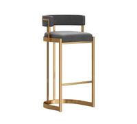 GEK208130 Multiuso Front Desk Cucina Luce Lusso Premium Feeling Isola Tavolo Sgabelli Alti Casa Schienale Cassiere Speciale Sgabelli da Bar Moderni(Grijs)