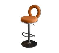 GEK208130 Multiuso Home Sgabello rotondo Sgabello da bar Sgabello alto Sedia con schienale sollevabile Sgabello da bar frontale Girevole Semplice Sgabelli alti commerciali Moderni(Orange)