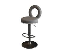 GEK208130 Multiuso Home Sgabello rotondo Sgabello da bar Sgabello alto Sedia con schienale sollevabile Sgabello da bar frontale Girevole Semplice Sgabelli alti commerciali Moderni(Grijs)