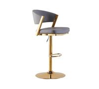 GEK208130 Multiuso Luce Lusso Bar Sedia Semplice Domestica Schienale Sedia Hotel Sedia Negoziazione Tempo Libero Sedia Sedia PU Pelle Ascensore Sedia Rotante Moderno (Grigio)