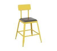 GEK208130 Multiuso Piccolo tavolo da bar quadrato in ferro colorato e sedie da balcone, bar, negozio di tè al latte, sgabelli alti Moderni(Yellow)