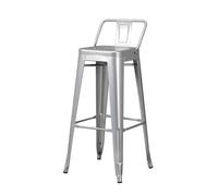 GEK208130 Multiuso Sedia alta in stile industriale, barile di benzina, ferro decorativo, bar, bar, sgabelli da bar in stile retrò, sgabelli da ristorante Moderni(Silver)