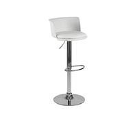 GEK208130 Multiuso Sedia da bar alla moda Sedia da bar girevole Sgabello da bar moderno semplice in ferro Sgabello da bar regolabile in altezza con schienale Moderni(Bianco)