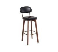 GEK208130 Multiuso Sedia da bar di lusso retrò leggera schienale sgabello alto in legno sedia da bar semplice for uso domestico cassiere sgabelli alti commerciali Moderni(Nero)