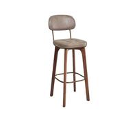 GEK208130 Multiuso Sedia da bar di lusso retrò leggera schienale sgabello alto in legno sedia da bar semplice for uso domestico cassiere sgabelli alti commerciali Moderni(Grijs)