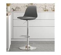 GEK208130 Multiuso Sedia da bar girevole a 360 gradi Sedia da bar sollevabile (60-80 cm) Sgabello da bar con poggiapiedi alto in pelle PU Moderni(Grijs)