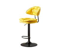 GEK208130 Multiuso Sedia da bar girevole con sollevamento da 60-80 cm Tecnologia Tessuto Schienale semplice Sgabelli alti for la casa Sedia da bar anteriore Moderni(Yellow)