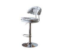 GEK208130 Multiuso Sedia da bar girevole for ristorante con schienale semplice in pelle PU, sgabello alto for uso domestico da 60-80 cm Moderni(Grijs)
