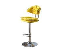 GEK208130 Multiuso Sedia da bar girevole for ristorante con schienale semplice in pelle PU, sgabello alto for uso domestico da 60-80 cm Moderni(Yellow)