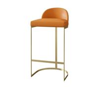 GEK208130 Multiuso Sedia da bar in pelle con schienale basso in ferro, for ristorante, isola, balcone, seggiolone Moderni(Orange)