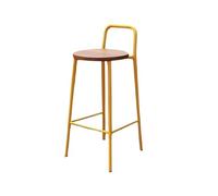 GEK208130 Multiuso Sedia da bar minimalista gialla for casa, ristorante, esterno, interno, sgabello alto in ferro battuto in legno Moderni(M)