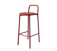 GEK208130 Multiuso Sedia da bar semplice for interni ed esterni in ferro con schienale, seggiolone colorato da 45 cm Moderni(Red)