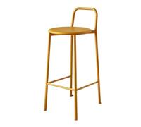 GEK208130 Multiuso Sedia da bar semplice for interni ed esterni in ferro con schienale, seggiolone colorato da 45 cm Moderni(Yellow)