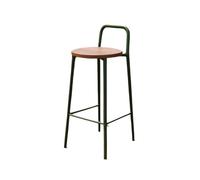 GEK208130 Multiuso Sedia da bar verde e minimalista for casa, ristorante, esterno e interno, sgabello alto in ferro e legno Moderni(Grande)