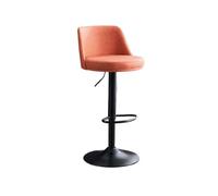 GEK208130 Multiuso Sedia da isola da cucina moderna e leggera di lusso for uso domestico, 60-80 cm, con schienale girevole, sgabello da bar, seggiolone in ferro Moderni(Orange)