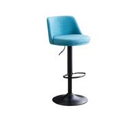 GEK208130 Multiuso Sedia da isola da cucina moderna e leggera di lusso for uso domestico, 60-80 cm, con schienale girevole, sgabello da bar, seggiolone in ferro Moderni(Blue)