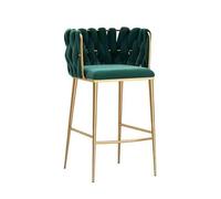 GEK208130 Multiuso Sedia in metallo semplice e di lusso leggera for bar di casa, isola for cassiere, tavolo da pranzo, scrivania, schienale, sgabelli alti Moderni(Green)