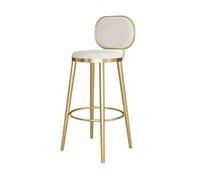 GEK208130 Multiuso Sedie da bar moderne for isola, sgabelli da bar con schienale semplice, sgabelli alti, sedie da bar di lusso scandinave Moderni(Bianco)