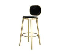 GEK208130 Multiuso Sedie da bar moderne for isola, sgabelli da bar con schienale semplice, sgabelli alti, sedie da bar di lusso scandinave Moderni(Nero)