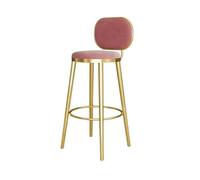 GEK208130 Multiuso Sedie da bar moderne for isola, sgabelli da bar con schienale semplice, sgabelli alti, sedie da bar di lusso scandinave Moderni(Pink)