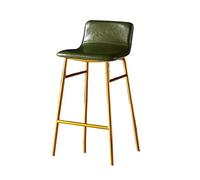 GEK208130 Multiuso Sedie da pranzo for la casa semplici e moderne Luce di lusso Reception Bar Seggiolone Schienale Sgabello alto in ferro in pelle Moderni(Green)