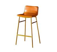GEK208130 Multiuso Sedie da pranzo for la casa semplici e moderne Luce di lusso Reception Bar Seggiolone Schienale Sgabello alto in ferro in pelle Moderni(Orange)