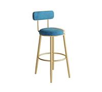 GEK208130 Multiuso Seggiolone di lusso alla moda Nordic Bar Ristorante Negozio di dolci Reception Sgabello alto con schienale Moderni(Blue,M)