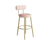 GEK208130 Multiuso Seggiolone di lusso alla moda Nordic Bar Ristorante Negozio di dolci Reception Sgabello alto con schienale Moderni(Pink,M)
