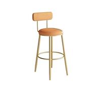 GEK208130 Multiuso Seggiolone di lusso alla moda Nordic Bar Ristorante Negozio di dolci Reception Sgabello alto con schienale Moderni(Orange,M)