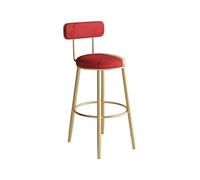 GEK208130 Multiuso Seggiolone di lusso alla moda Nordic Bar Ristorante Negozio di dolci Reception Sgabello alto con schienale Moderni(Red,M)