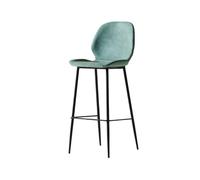 GEK208130 Multiuso Sgabelli alti da cucina for la casa Sgabelli da bar in pelle PU di lusso leggeri con schienale alto Moderni(Blue)