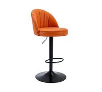 GEK208130 Multiuso Sgabelli da bar con schienale di alta qualità for uso domestico Sgabelli da banco girevoli Sgabelli alti moderni e semplici da bar con sedia ad isola Moderni(Orange)