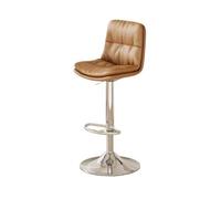 GEK208130 Multiuso Sgabelli da bar europei in pelle PU con schienale alto e schienale di lusso leggero, in ferro battuto, for cucina creativa Moderni(Bruin)