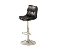 GEK208130 Multiuso Sgabelli da bar europei in pelle PU con schienale alto e schienale di lusso leggero, in ferro battuto, for cucina creativa Moderni(Nero)