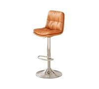 GEK208130 Multiuso Sgabelli da bar europei in pelle PU con schienale alto e schienale di lusso leggero, in ferro battuto, for cucina creativa Moderni(Orange)