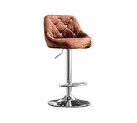 GEK208130 Multiuso Sgabello alto con schienale semplice 60-80 cm sedia girevole da cucina for uso domestico sedia da bar leggera (Bruin)