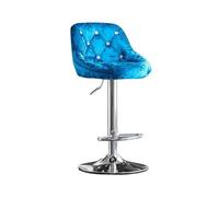 GEK208130 Multiuso Sgabello alto con schienale semplice 60-80 cm sedia girevole da cucina for uso domestico sedia da bar leggera (Blue)
