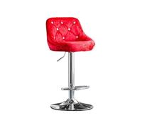 GEK208130 Multiuso Sgabello alto con schienale semplice 60-80 cm sedia girevole da cucina for uso domestico sedia da bar leggera (Red)